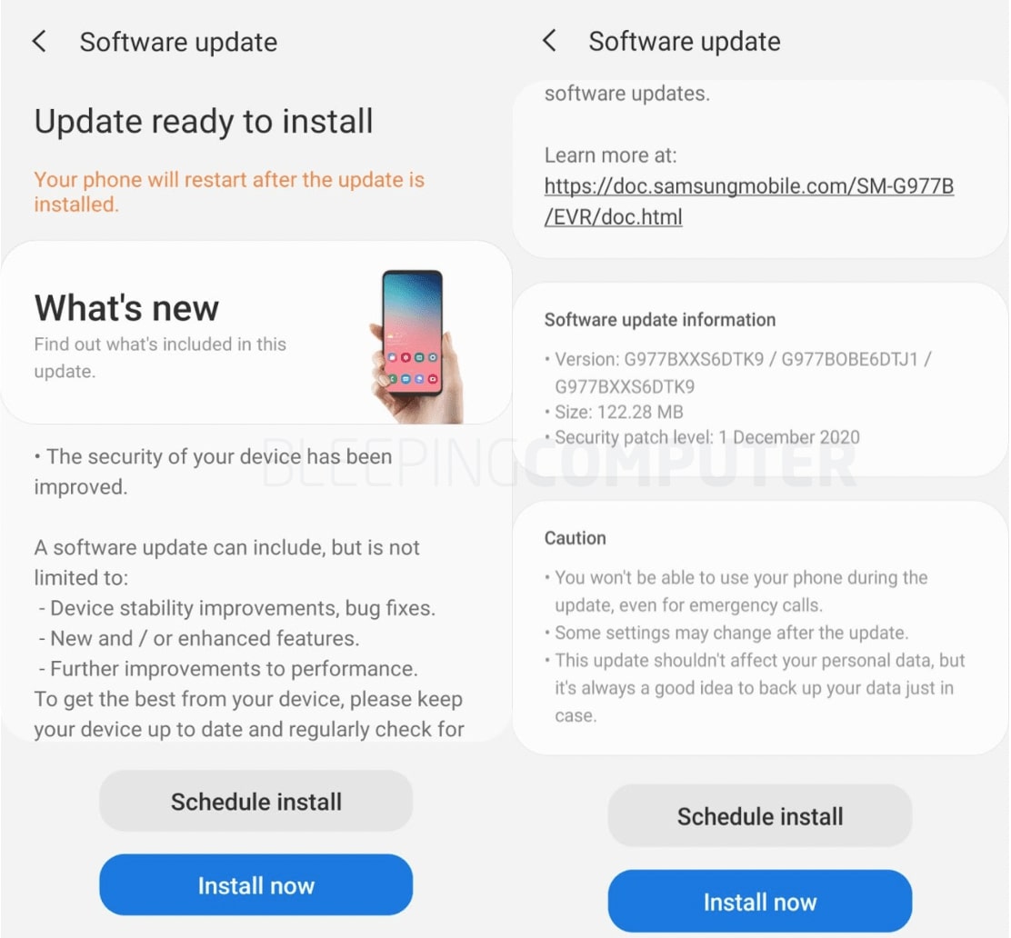 Samsung fixes critical Android bugs in December 2020 updates